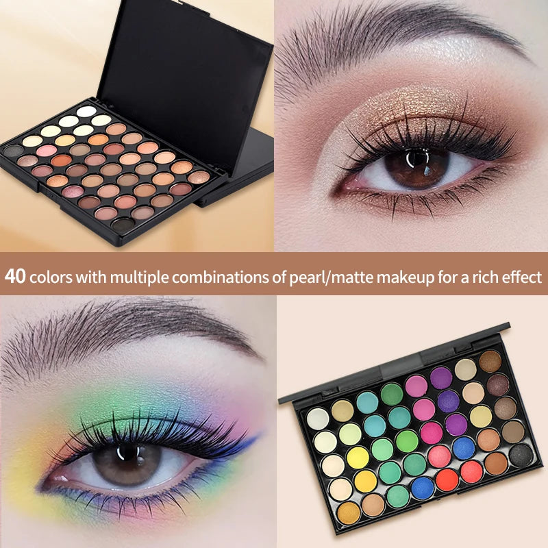 40-Color Professional Eyeshadow Palette Matte and Shimmer