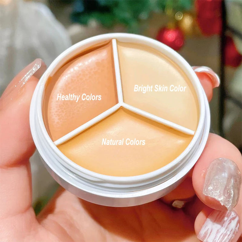 3-Color Cream Concealer Palette for Flawless Skin - 8