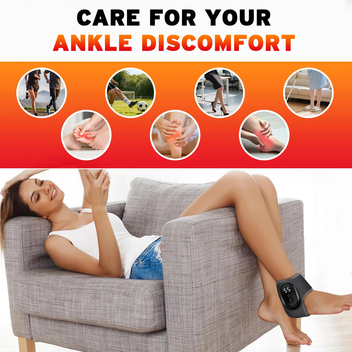 Vibration Massage Wrap for Ankle and Wrist Pain Relief