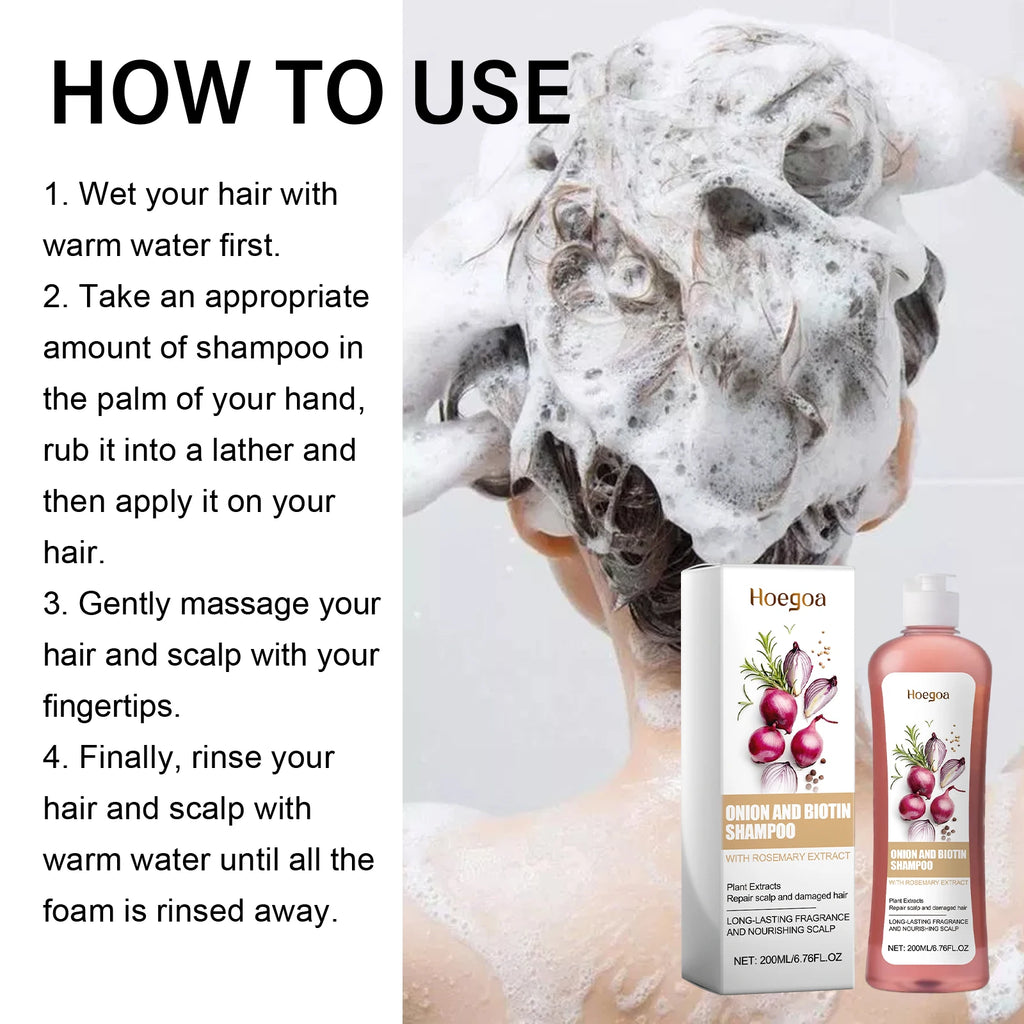Onion and Biotin Hair Repair Shampoo for Thinning and Damaged Hair