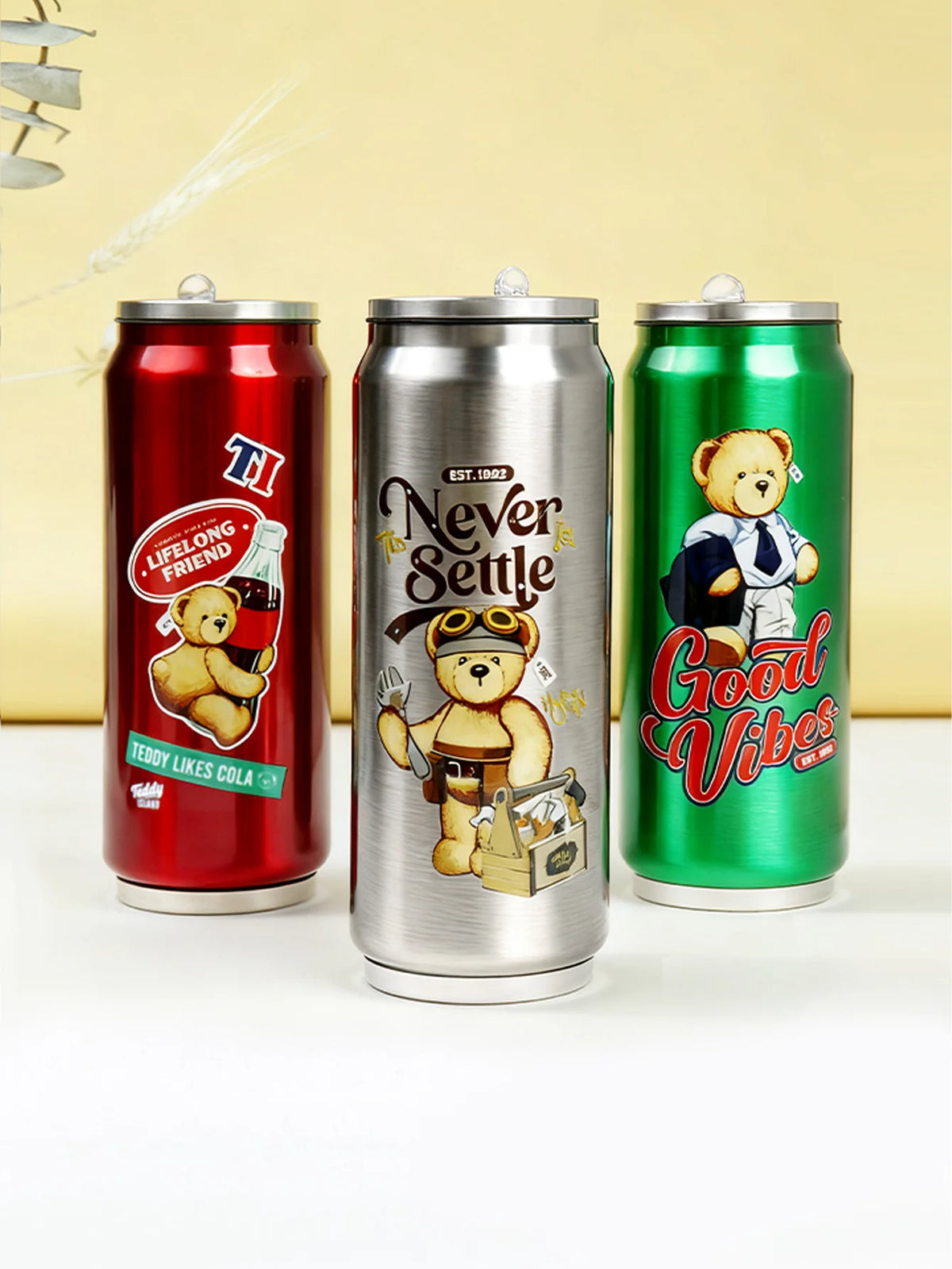Insulated Stainless Steel Can Tumbler with Straw
