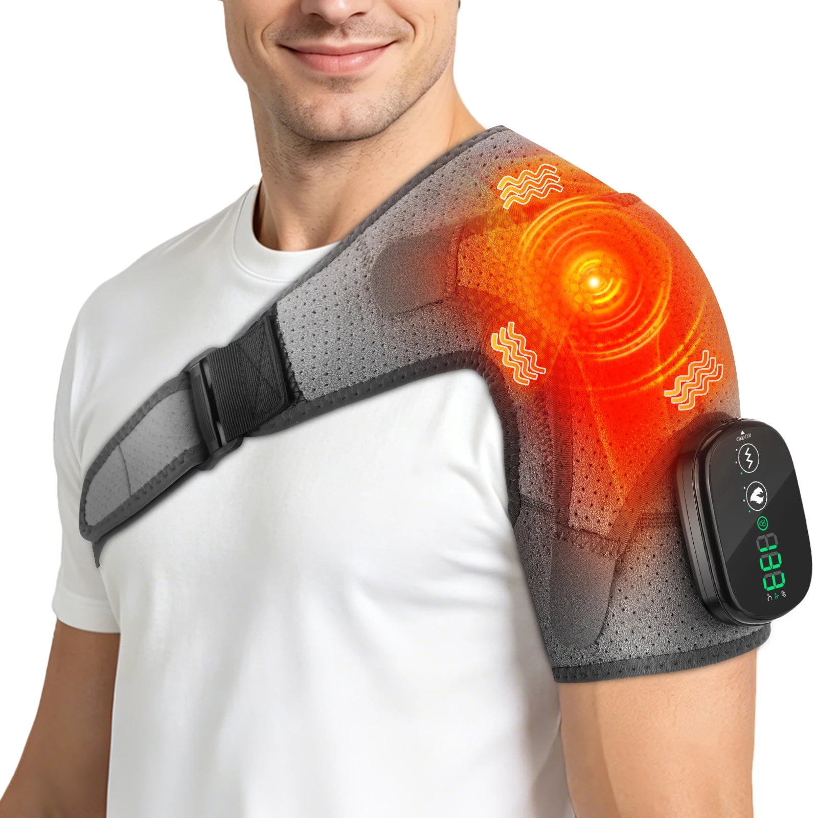 Cordless Heated Shoulder Massager with Vibration - 20