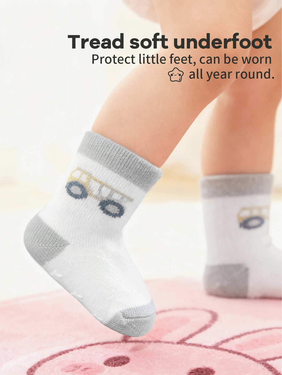 Soft Cotton Non-Slip Baby Socks for Infants