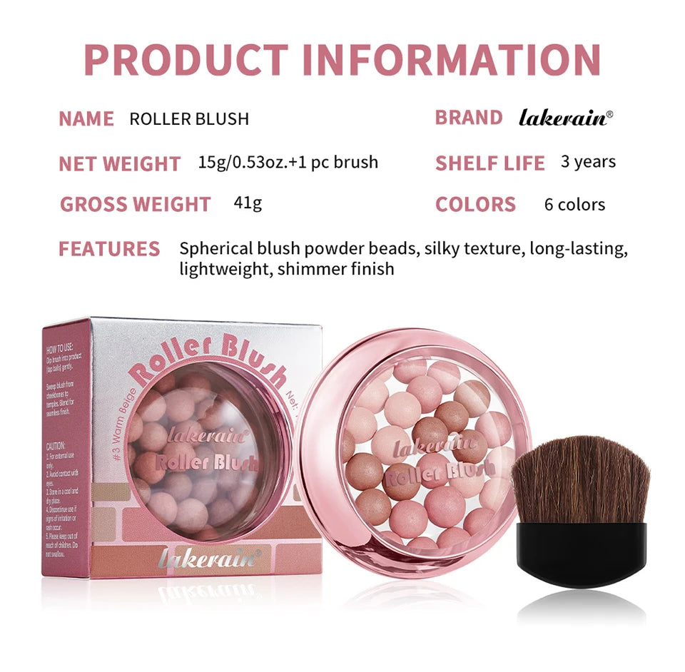 Shimmering Spherical Blush Powder Beads