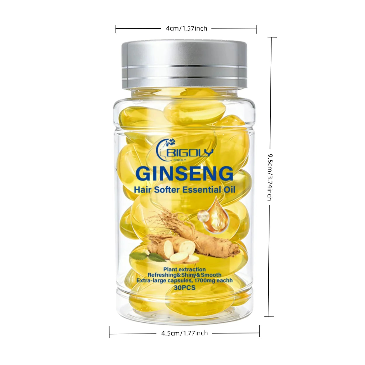 Ginseng Hair Repair Oil Capsules for Shiny Frizz-Free Hair - 6
