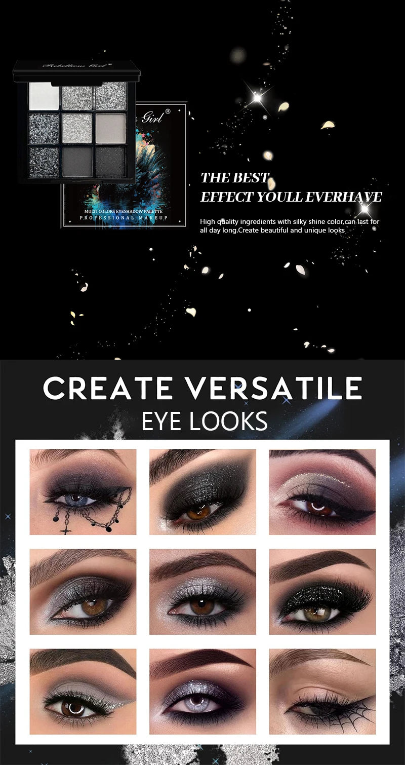 9-Color Smoky Matte and Shimmer Eyeshadow Palette - 7