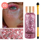 Face and Body Glitter Makeup Set with Application Brush