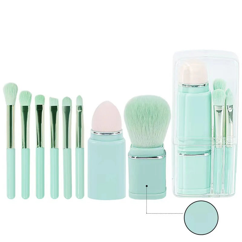 8-Piece Retractable Travel Makeup Brush Set - 9