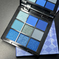 9-Color Blue Eyeshadow Palette for Festivals and Parties