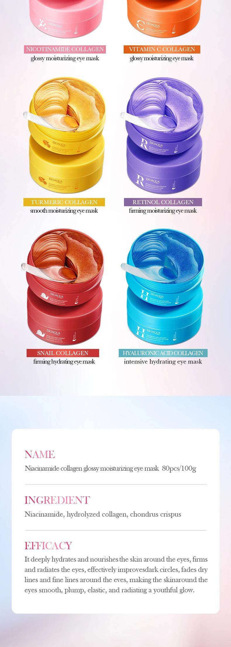 Niacinamide Collagen Eye Mask for Dark Circles and Puffiness