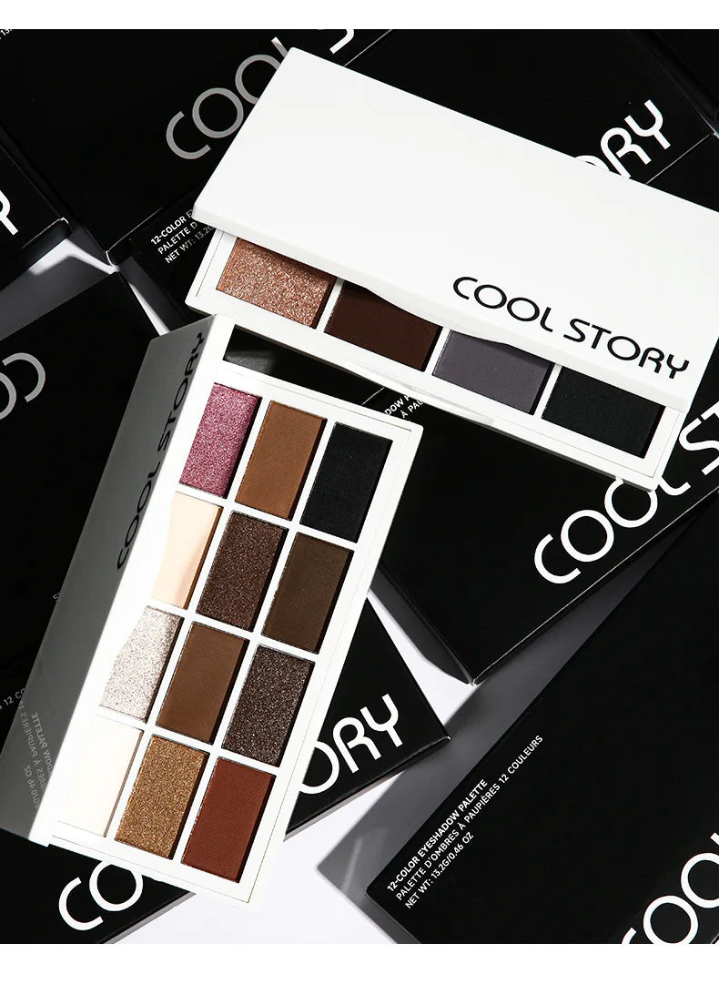 12-Color Neutral Eyeshadow Palette for Smoky and Party Looks