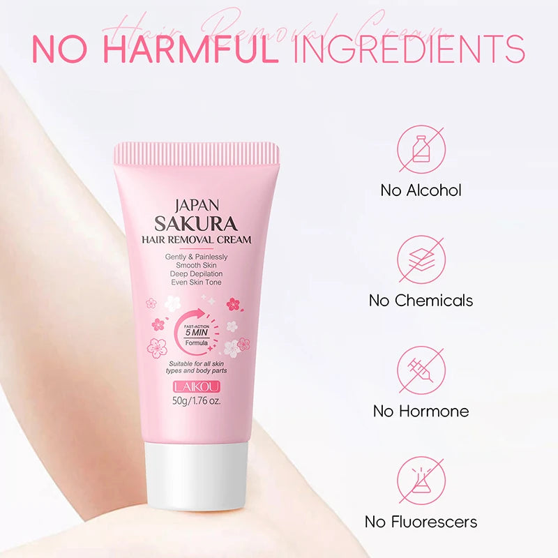 Painless Gentle Hair Removal Cream for Sensitive Skin - 3