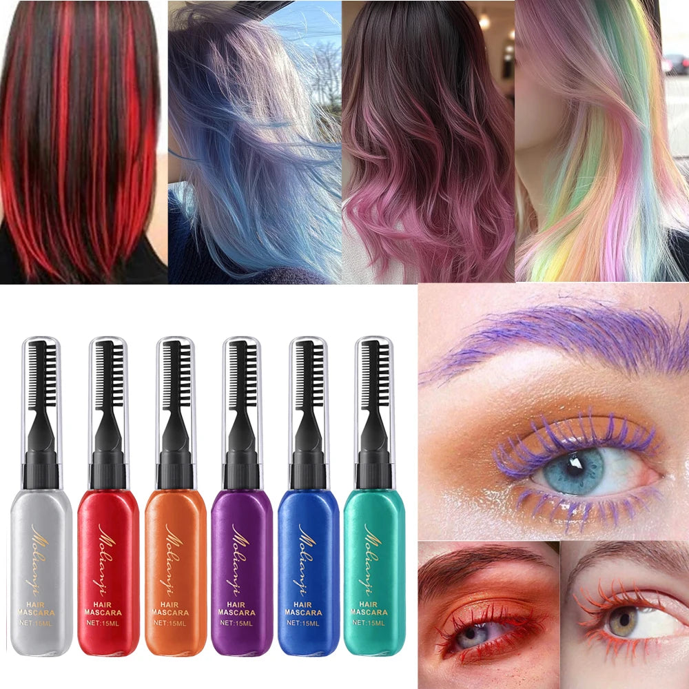Temporary Washable Hair and Eyelash Color Mascara