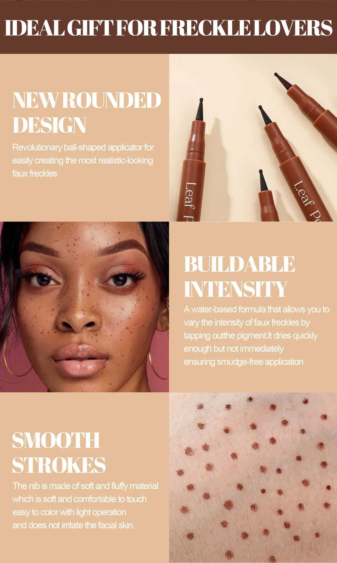 Waterproof Fake Freckle Pen for Natural Sun-Kissed Look