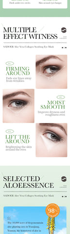 Aloe Vera Collagen Soothing Eye Mask for Dark Circles