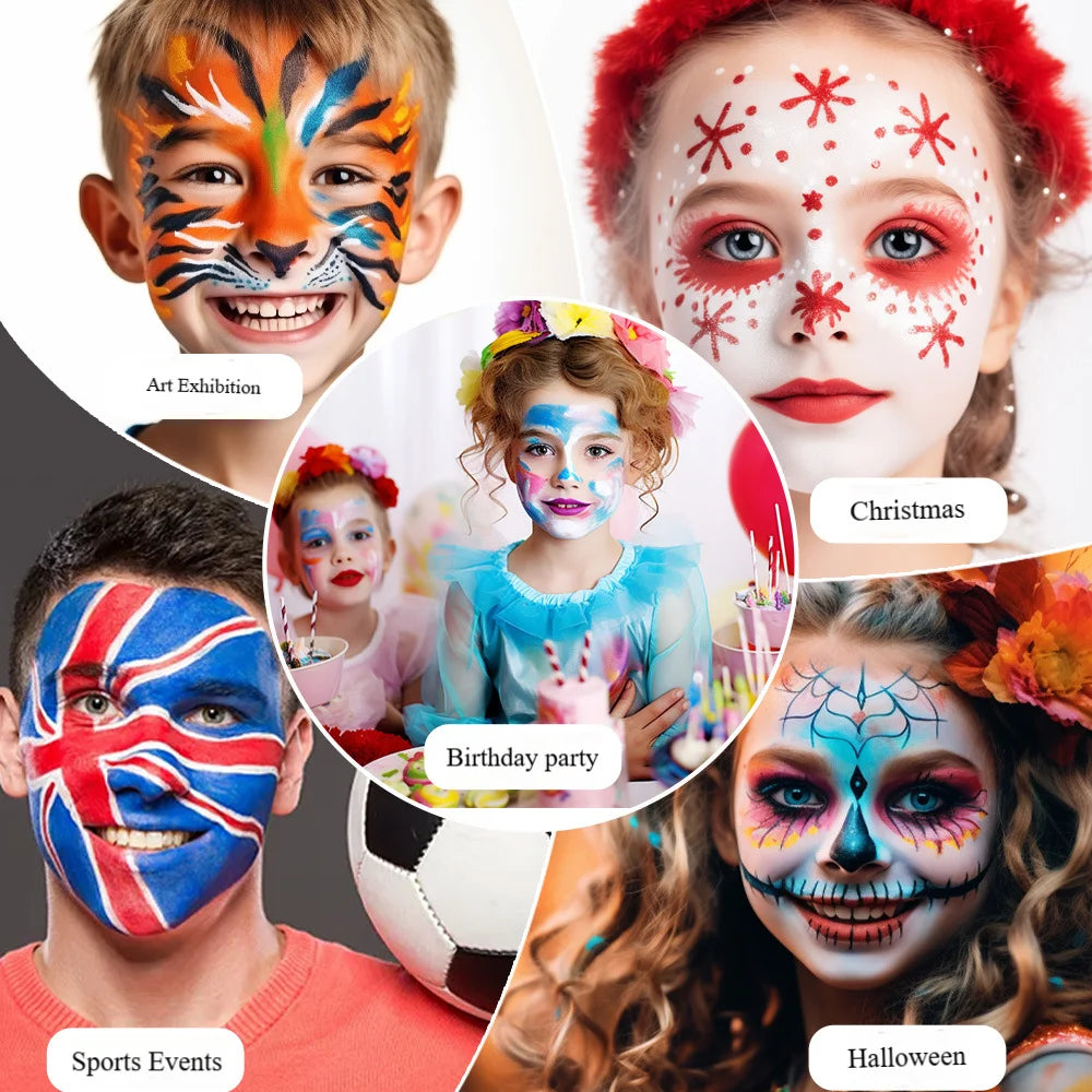 20-Color Professional Face and Body Painting Palette