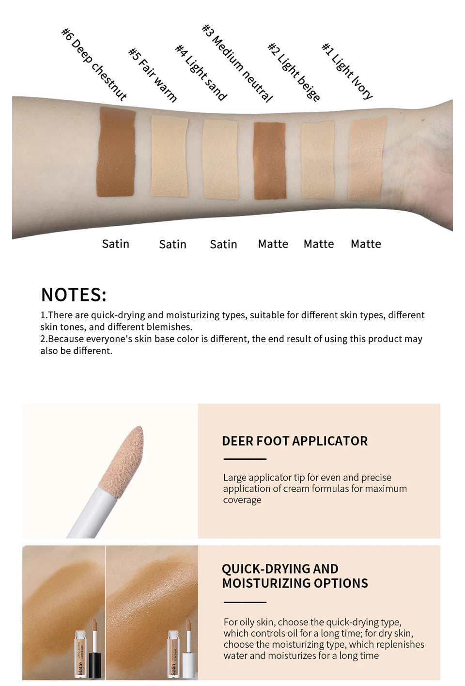 Full Coverage Matte Liquid Concealer for All Skin Types