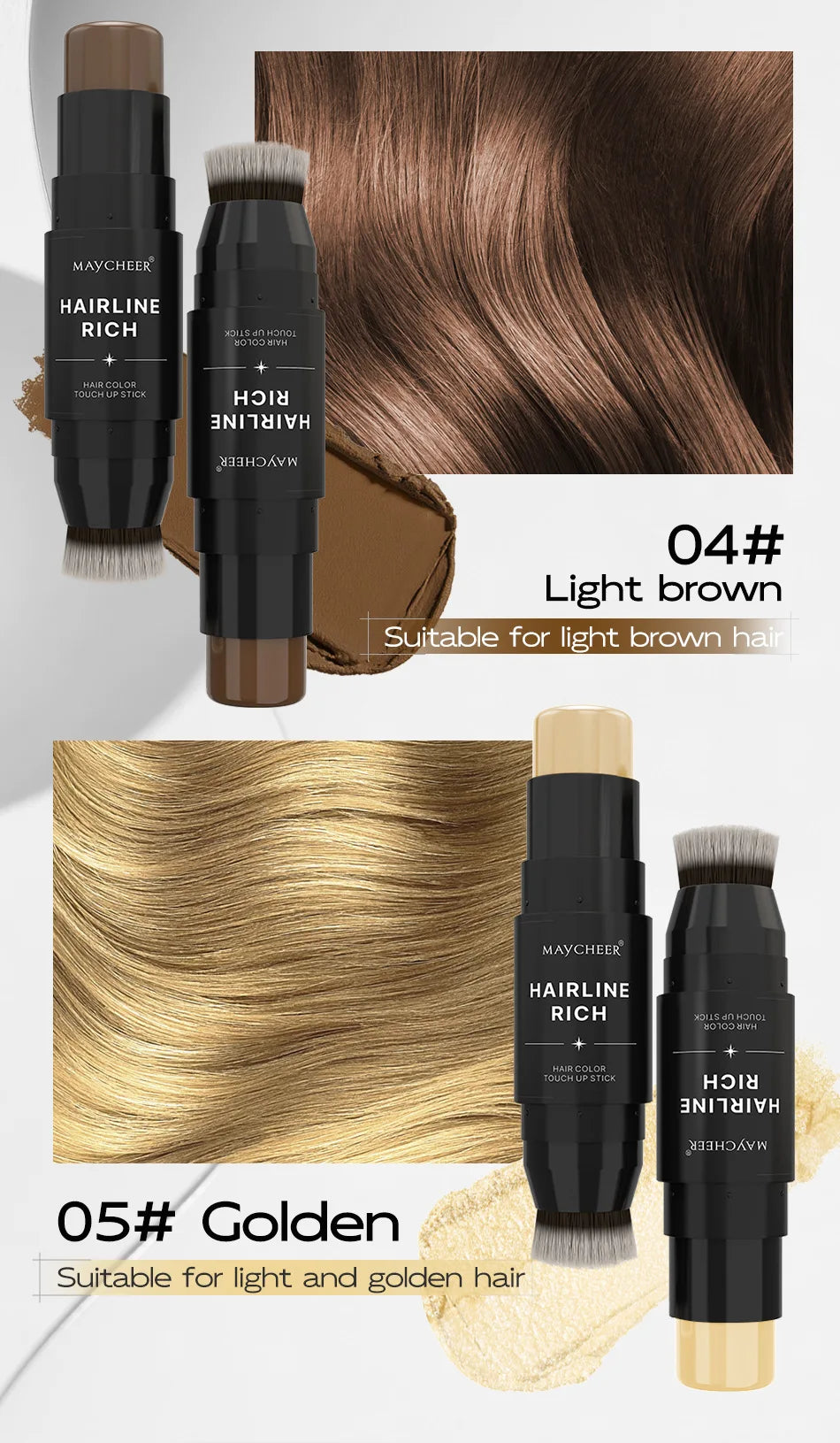 Waterproof Hairline Root Touch-Up Stick for Gray Coverage - 17
