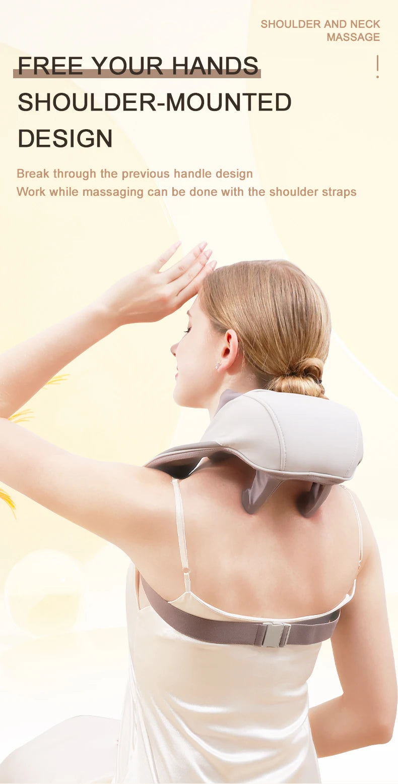 Wireless 6D Neck and Shoulder Deep Tissue Massager with Heat