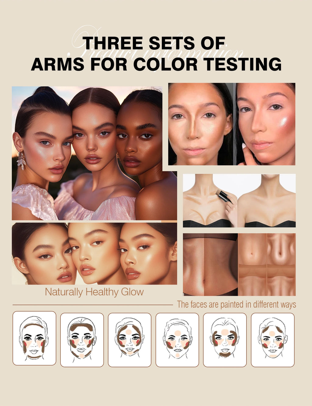 3-Piece Cream Contouring and Highlighting Makeup Stick Set