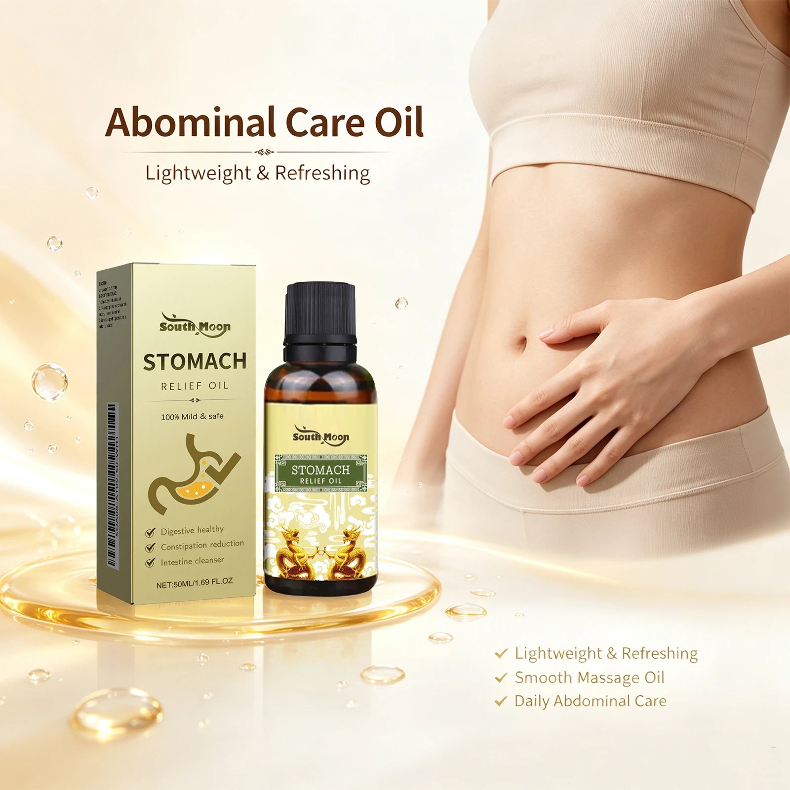 Herbal Abdominal Massage Oil for Natural Digestive Relief - 5