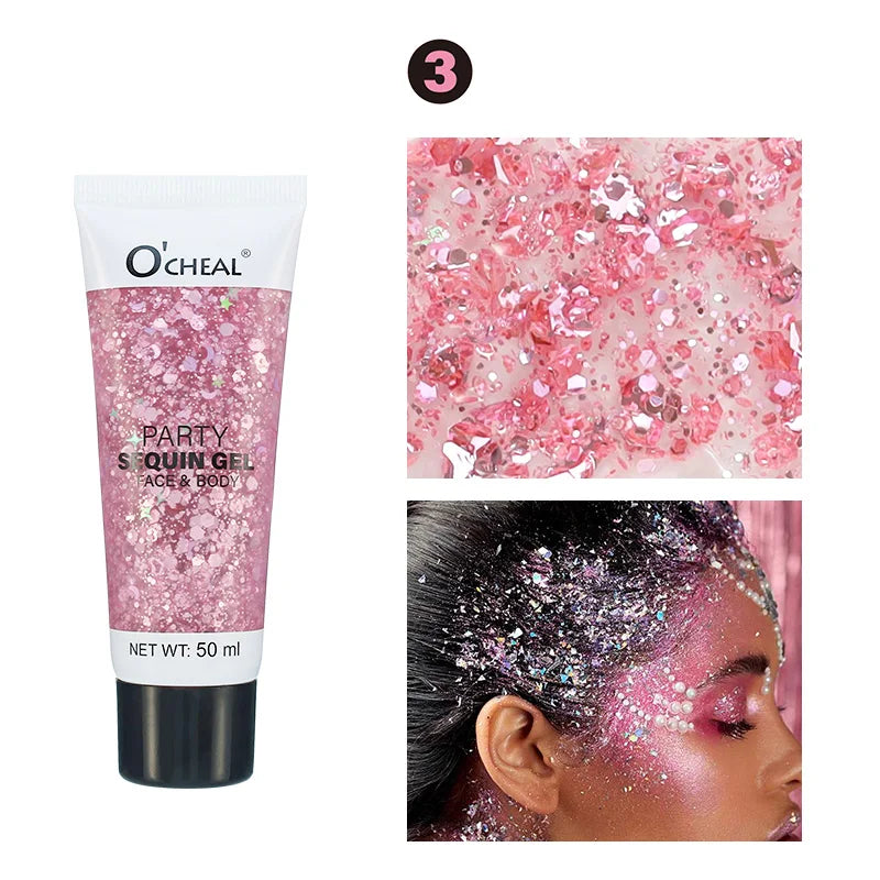 Waterproof Face and Body Glitter Sequin Gel - 11