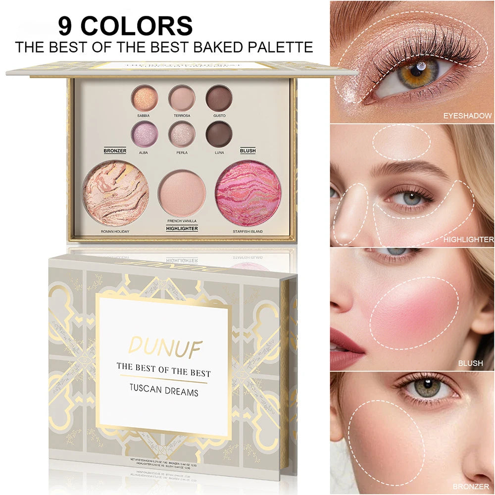 All-in-One 9-Color Face and Eye Makeup Palette - 8