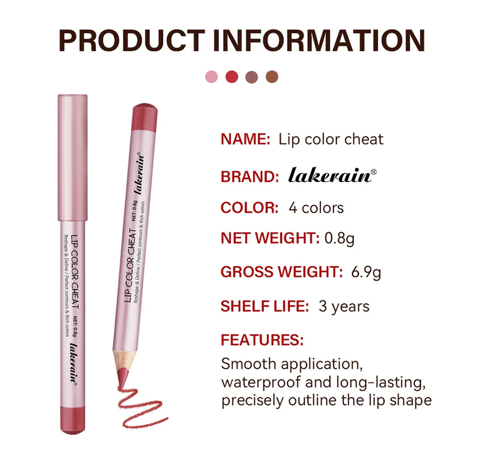 Waterproof Matte Lip Liner Pencil Set