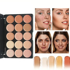 15-Color Professional Facial Concealer Palette and Brush
