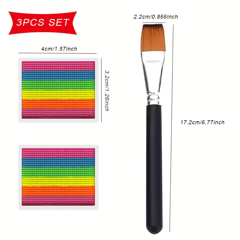 Rainbow Face and Body Paint Kit for Halloween and Parties - 7