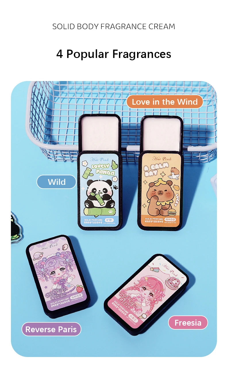 4-Piece Portable Solid Perfume Set for Long-Lasting Fragrance
