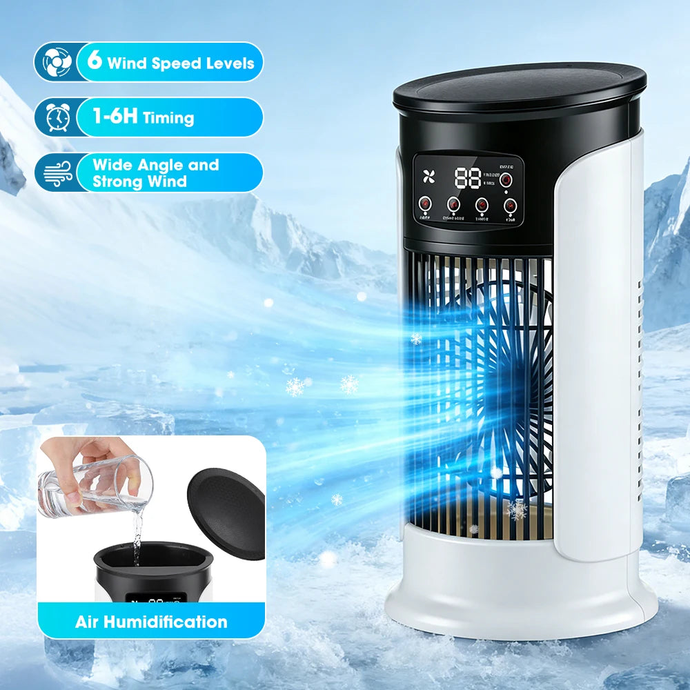 Portable Desktop Air Cooling and Humidifying Fan