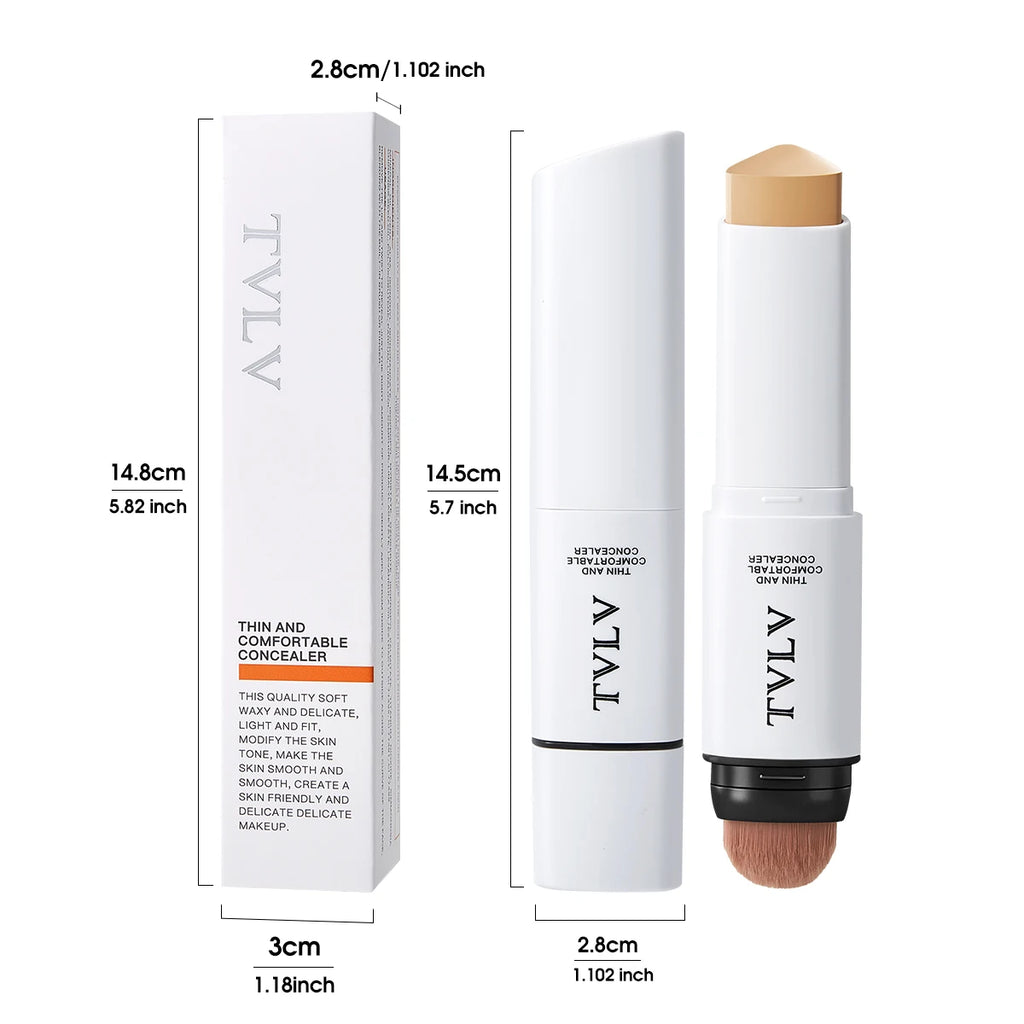 Double-Ended Face Concealer with Built-in Blending Brush