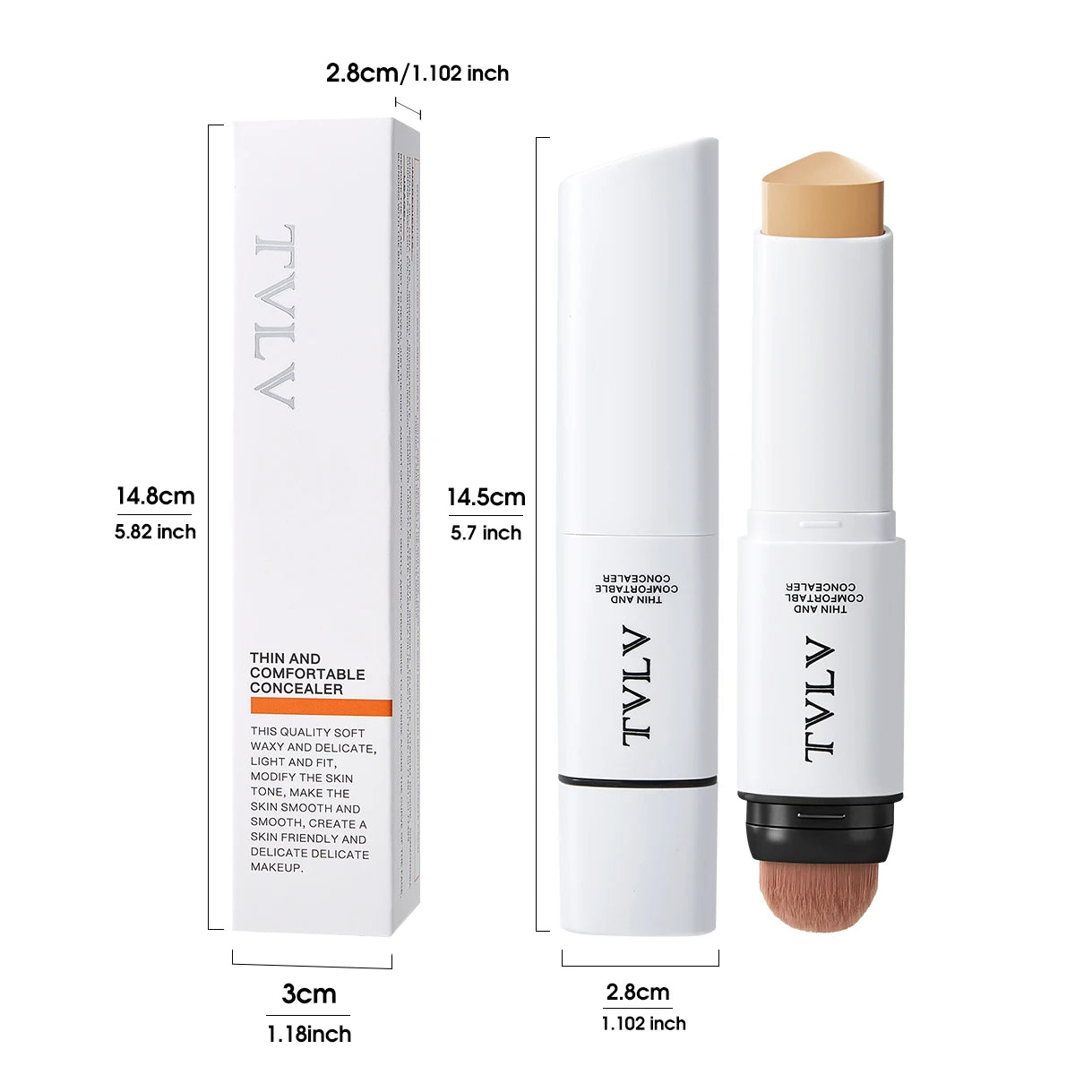 Double-Ended Face Concealer with Built-in Blending Brush