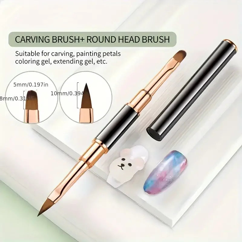 Dual-End Nail Art Liner Brush Set for Precise DIY Manicures