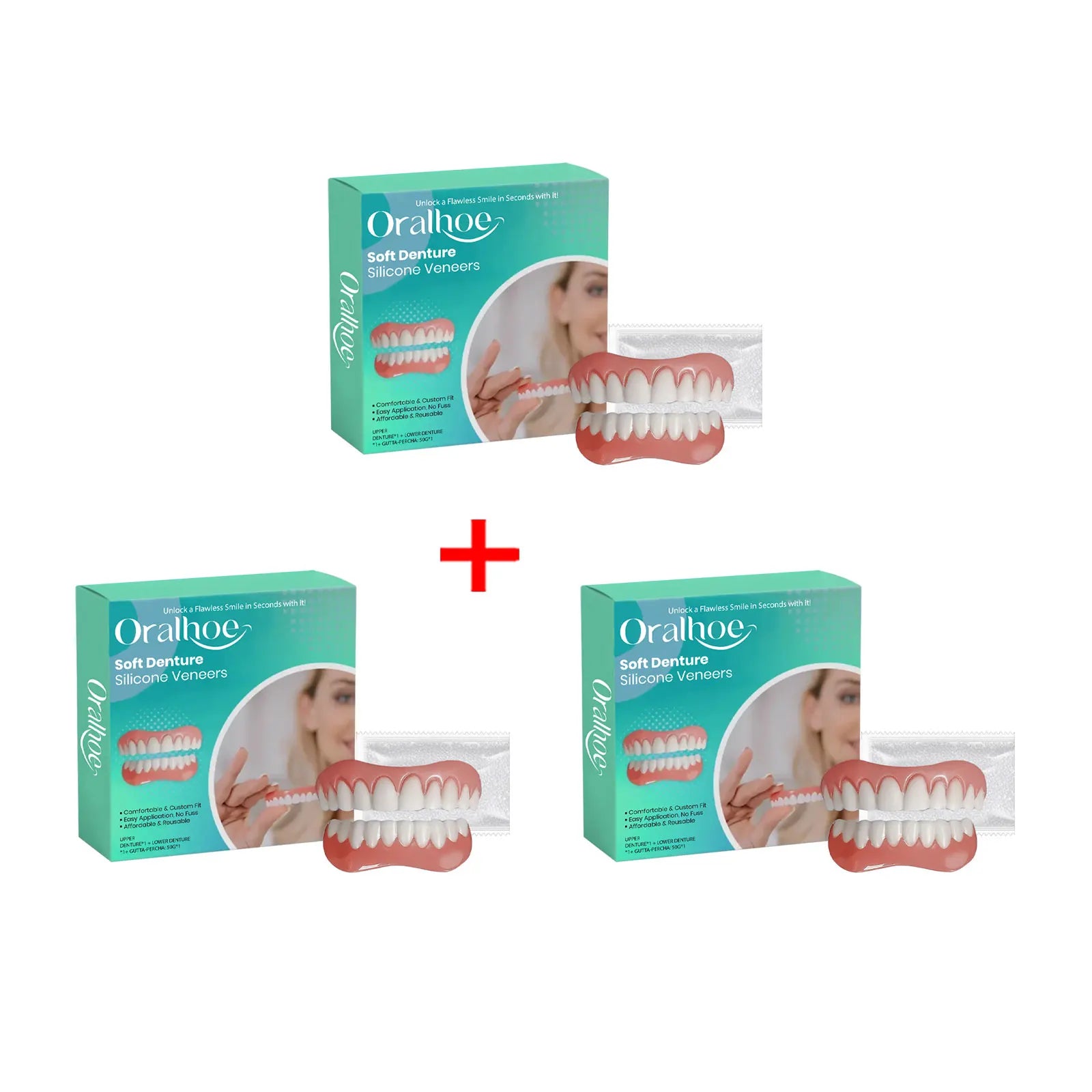 Flexible Cosmetic Silicone Denture Set for Instant Smile - 15