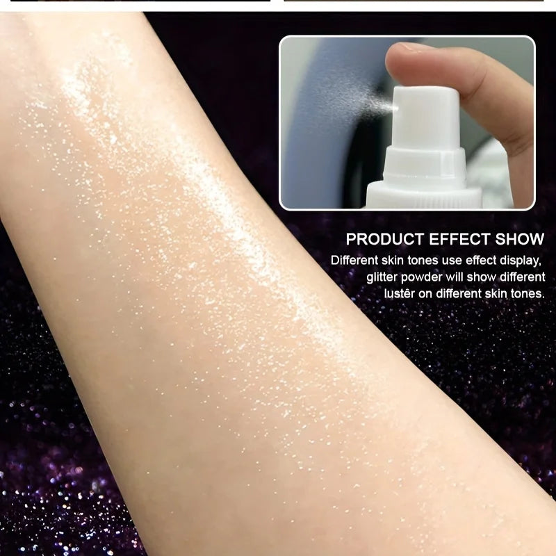 Shimmering Body and Hair Glitter Highlighter Spray