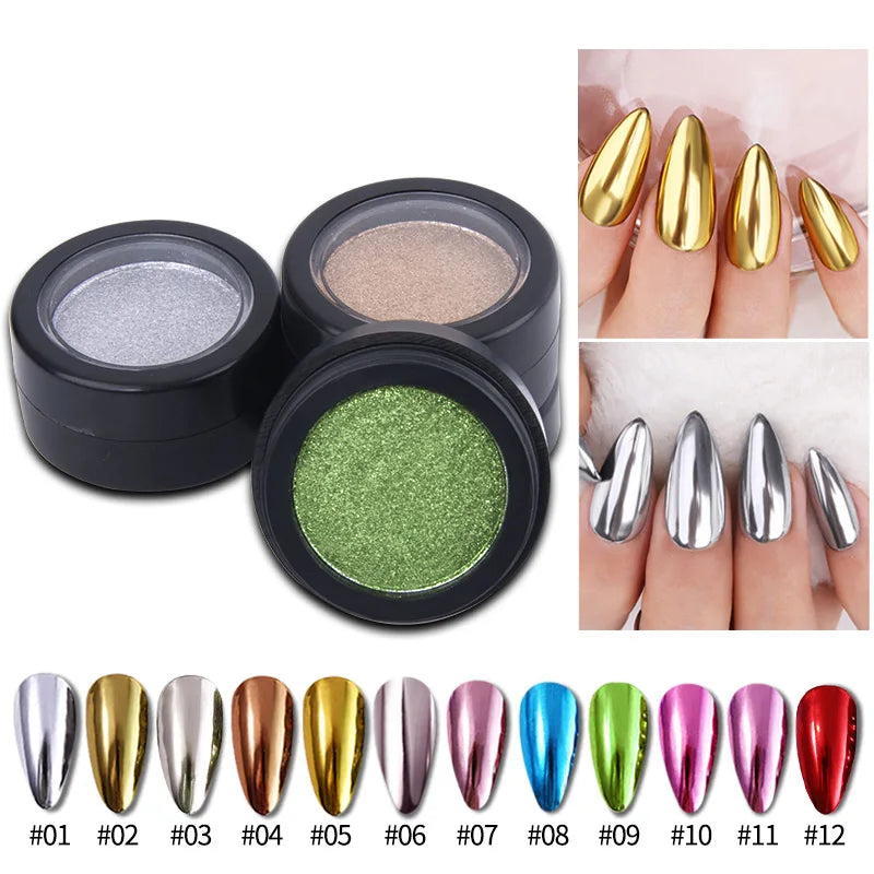 Chrome Mirror Effect Metallic Nail Art Glitter Powder - 2