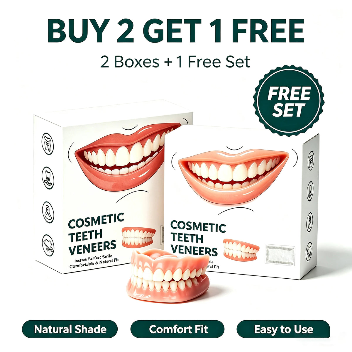 Comfortable Silicone Denture Set for Daily Use