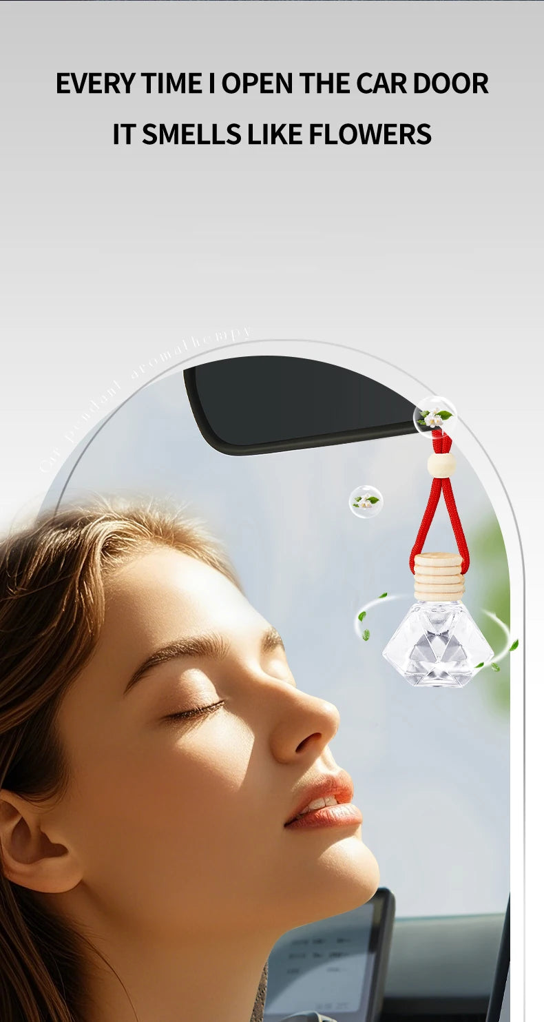 Hanging Glass Car Air Freshener Perfume Bottle