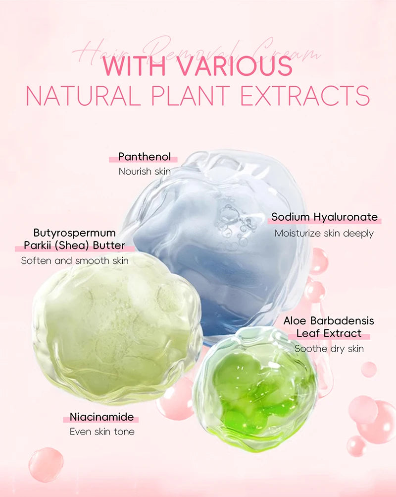 Painless Gentle Hair Removal Cream for Sensitive Skin