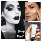 Halloween Matte White Foundation and Black Glitter Lipstick Set