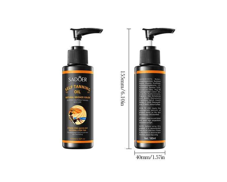 Streak-Free Self Tanning Bronzing Oil for Radiant Skin - 16