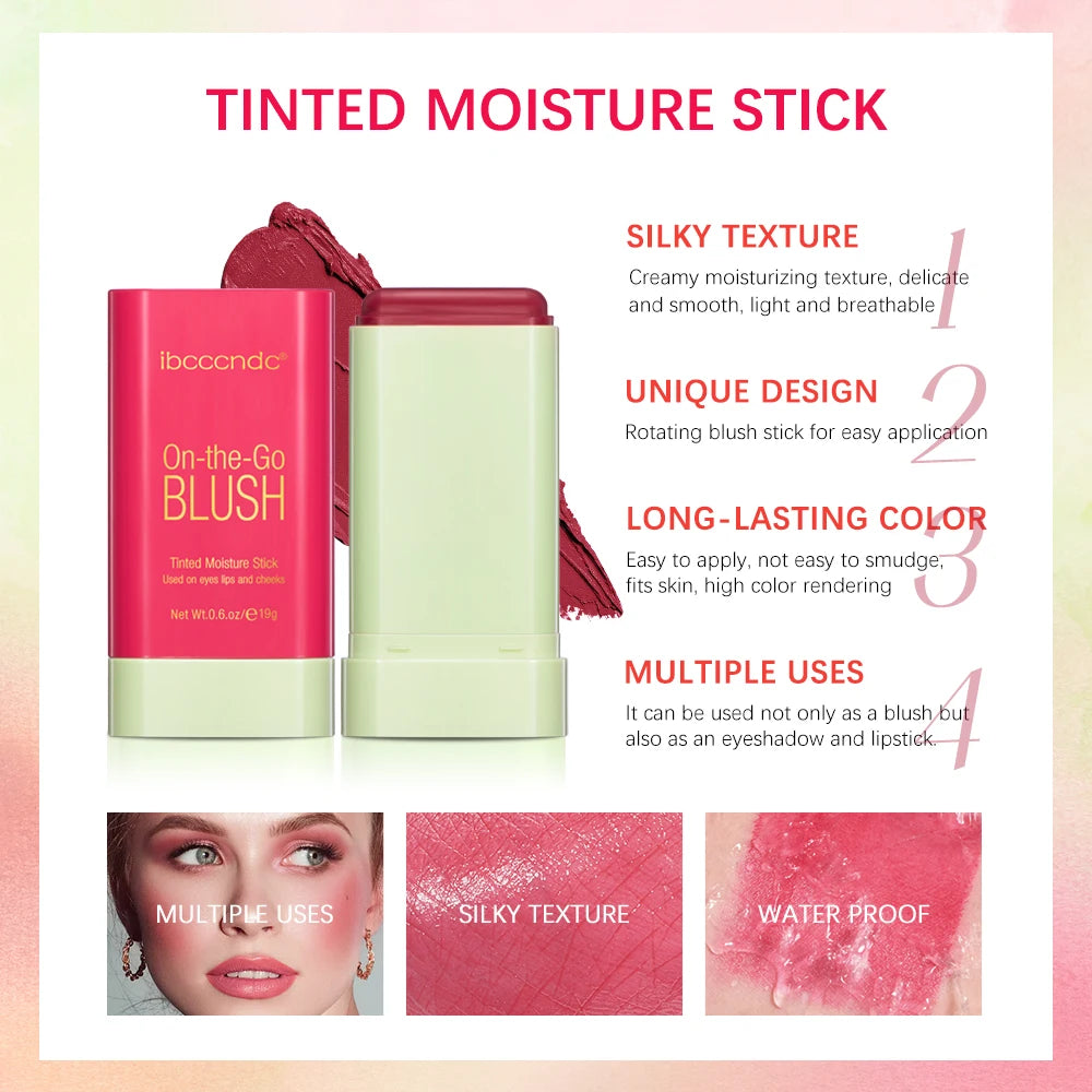 Cream Blush and Lip Tint Stick for Natural Glow - 4