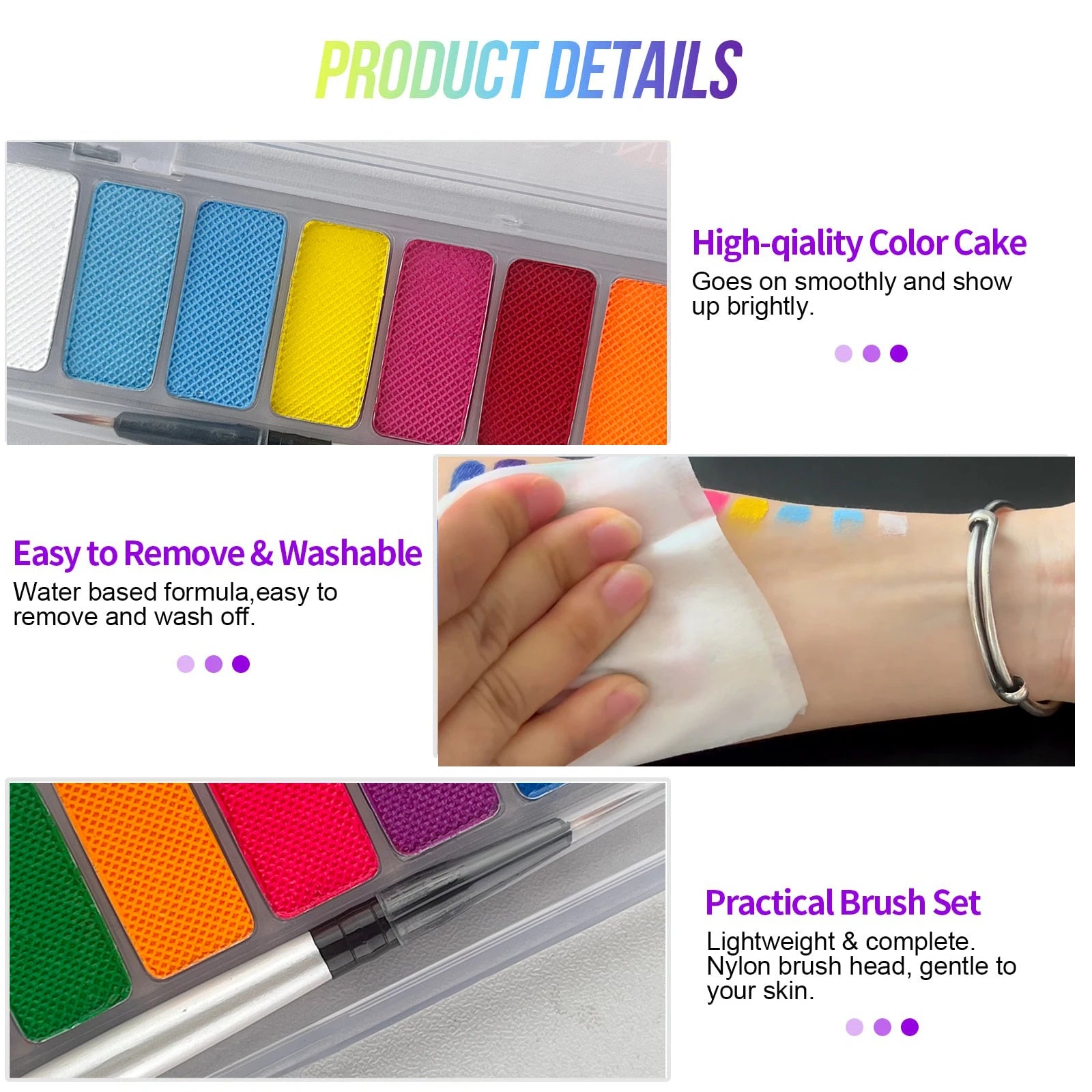 10-Color Neon UV Glow Face and Body Paint Kit
