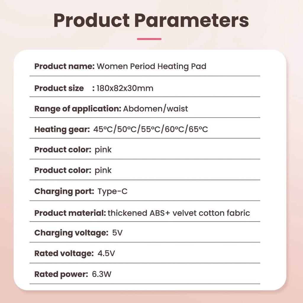 Portable Cordless Heating Pad for Menstrual Cramp Relief
