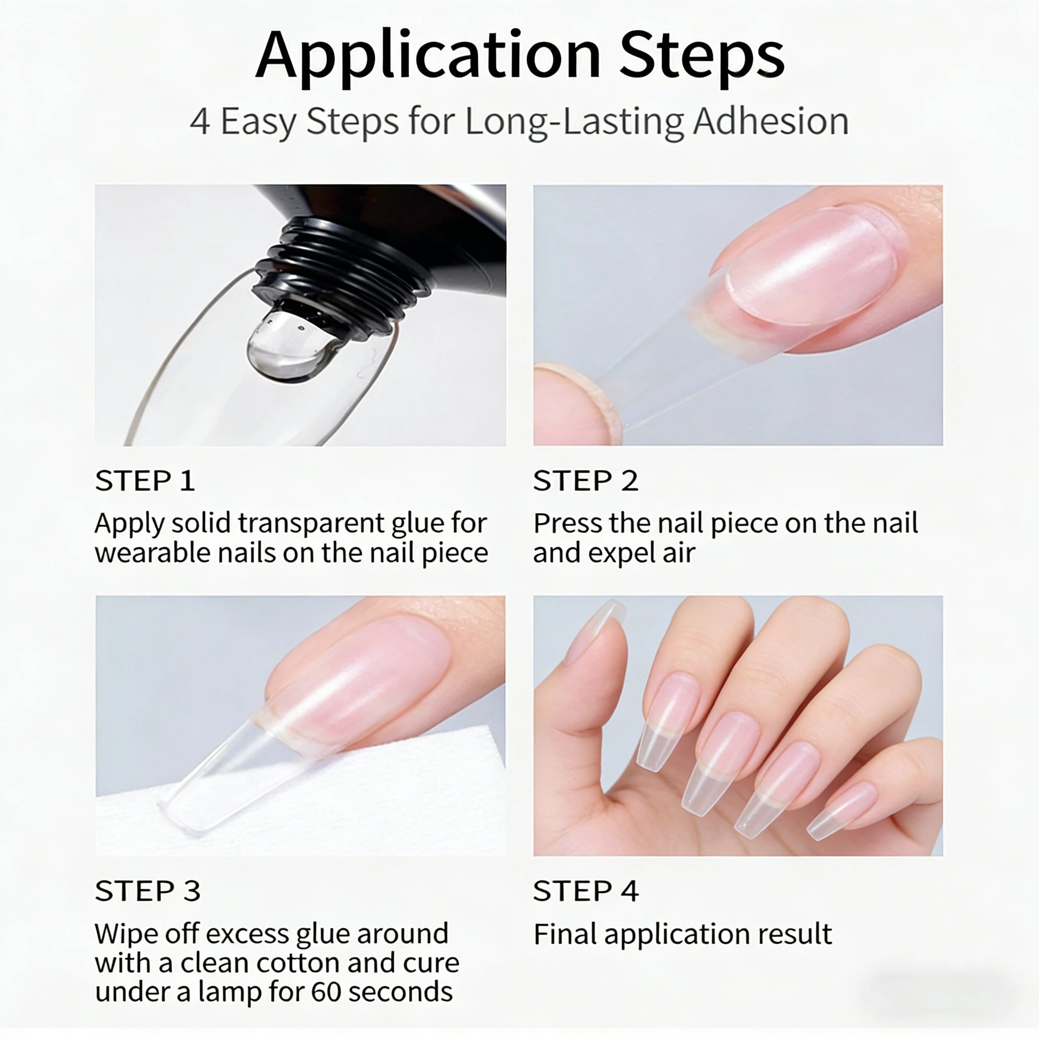 Solid Nail Tip Adhesive Gel for Press-On Nails - 6