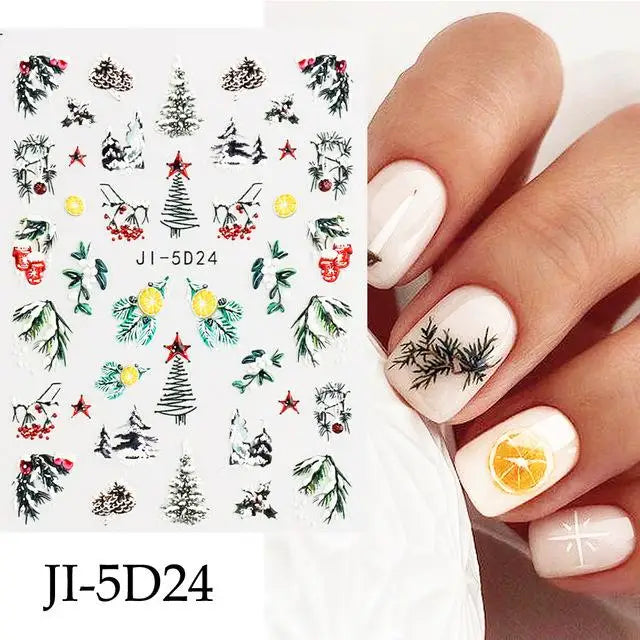 Festive Christmas Holiday Nail Art Decals