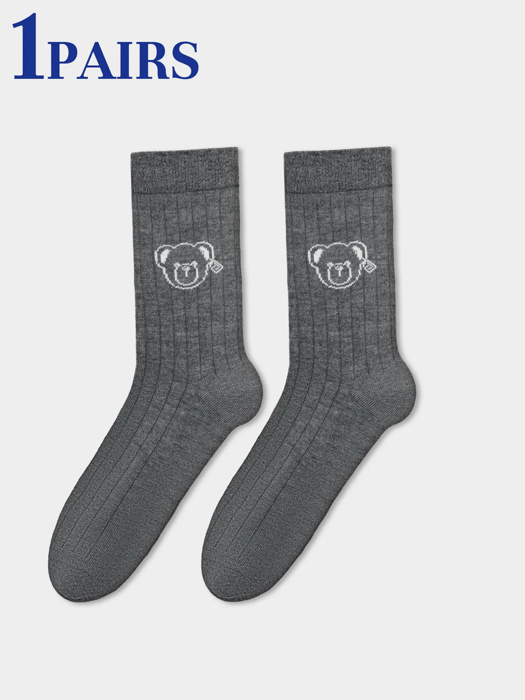 Creative Teddy Bear Embroidered Crew Socks