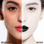 Halloween Matte White Foundation and Black Glitter Lipstick Set